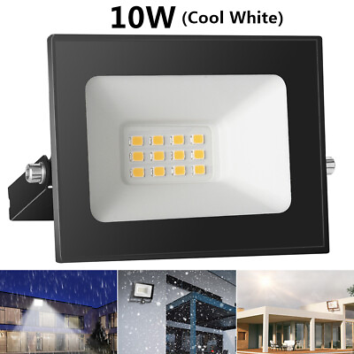 #ad 10W LED Flood Light Outdoor Security Garden Yard Spotlight Fixtures Cool White $8.99
