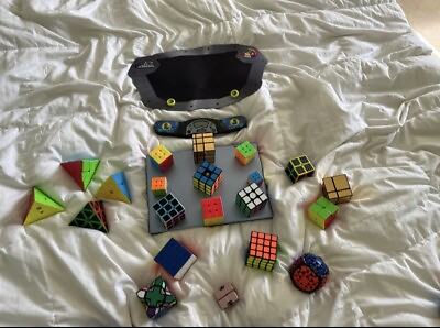 #ad rubiks cube lot speed stacking matt and timer $120.00