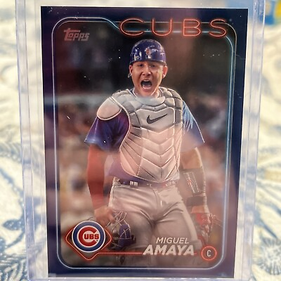 #ad MIGUEL AMAYA 2024 Topps Series 1 Retail ROYAL BLUE Parallel Chicago Cubs #319 $5.00