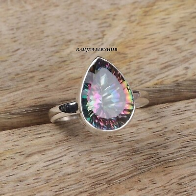 #ad Mystic Topaz Ring 925 Sterling Silver Size 6.5 Free Shipping Ring All Size RB.17 $17.99
