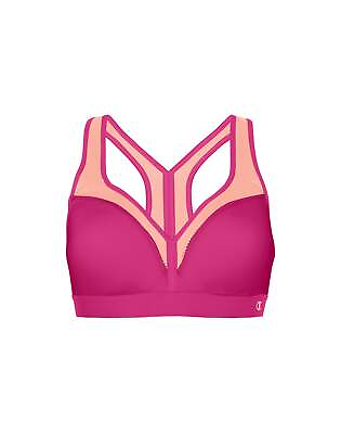 #ad Champion Sports Bra The Curvy V Neck Design Double Dry Moderate Support XS=2XL $22.50