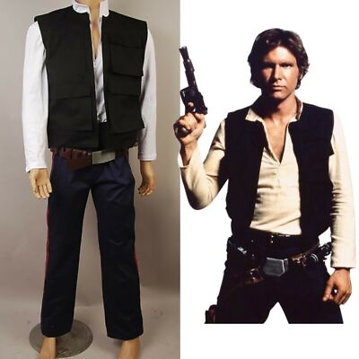 #ad A New Hope ANH Han Solo Costume Cosplay Outfit Pants Shirt Vest $70.31