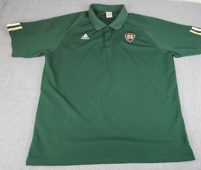 #ad Adidas Shirt Men Extra Large XL Green Notre Dame College Sport Casual Wear $12.47