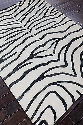 #ad Rug USA Zebra 5#x27;x8#x27; ft White Black Handmade Tufted Soft Wool Area Rugs amp; Carpet $260.20