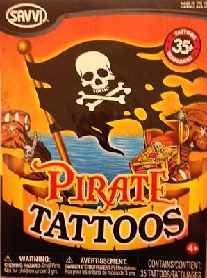 #ad Pirate 35 Temporary Tattoos $11.99