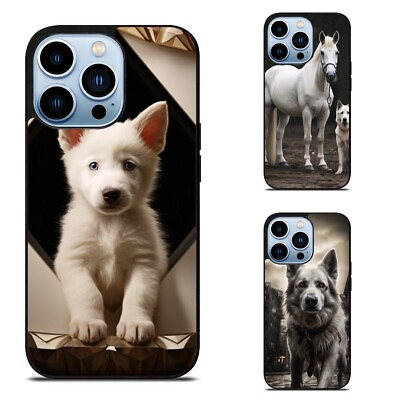 #ad Phone Case For Samsung A13 A14 A15 A32 A34 A54 white swiss shepherd dog $9.89