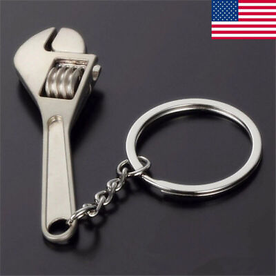 #ad Mini Adjustable Crescent Wrench Novelty Tool Spanner Key Chain Ring Keyring USA $1.83