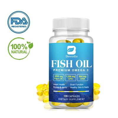 #ad Deep Fish Oil Premium Omega 3 3600mg High Strength 120 Softgels Brain Health $13.24