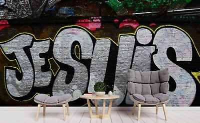 #ad 3D Abstract Graffiti Wallpaper Wall Mural Removable Self adhesive 221 AU $349.99