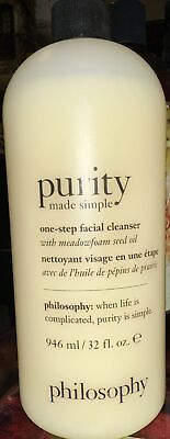 #ad Philosophy Purity Made Simple One Step Facial Cleanser 32oz NO pump NEW SEALED $39.90