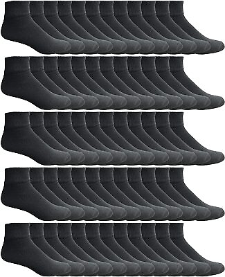 #ad 240 Units of Kids Cotton Quarter Ankle Socks In Black Size 4 6 Boys Ankle Sock $252.00