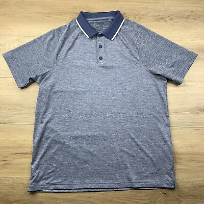 Rhone Polo Shirt Mens Medium Blue Short Sleeve Activewear $23.88