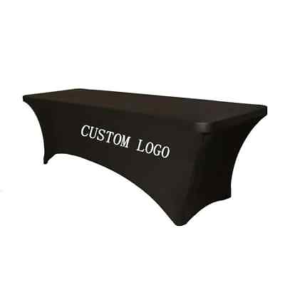 #ad logo tablecloth elastic advertising tablecloth 4FT 6FT 8FT printed tablecover $126.64