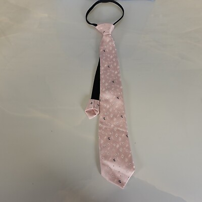 #ad Neck Tie Boy Pink Floral Silk Boho Skinny Slim Suit Pre tied Kids World of USA $14.88