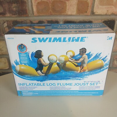 #ad Swimline Inflatable Log Flume Joust Set Pool Toy Game Floatable NEW amp; SEALED $39.99