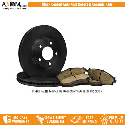#ad 2 Disc Brake Rotors Black Anti Rust 4 Ceramic Pads Rear Kit 31513ZD CRD1374 $124.94