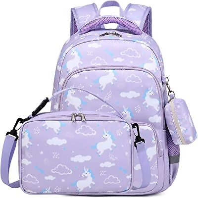 #ad Kids Cute Unicorn Pattern Printed kids School bag Bookbag Backpack Set With I... $54.06