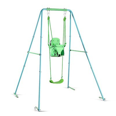 #ad Kiriner Swing Set Outdoor Swings for Kids Toddlers with Waterproof Metal A Fr... $143.84