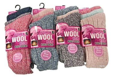 #ad Ladies Women Thermal Boot Socks Extra Thick Hiking Wool Warm Socks Winter 4 7 GBP 19.99