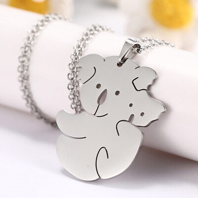 #ad Koala Pendant Necklace Stainless Steel Animal Cute Stick Figure Jewelry for Girl $6.99