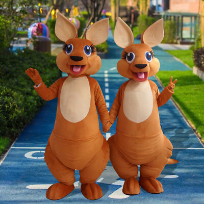#ad Halloween Adult Kangaroo Mascot Costume Dress Animal Cosplay Party Game Dress US $289.90