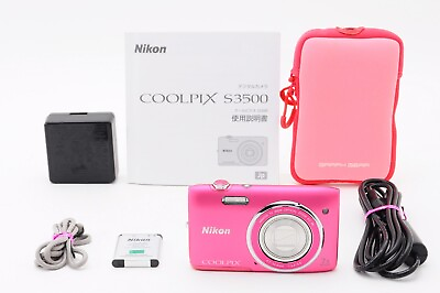#ad TOP MINT Nikon COOLPIX s3500 Pink 20.1MP Battery Digital Camera from JAPAN $189.99