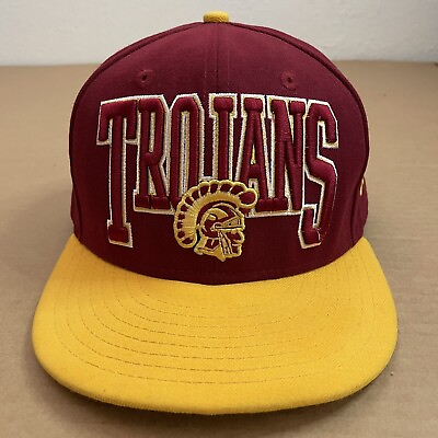 #ad USC Trojans Hat Cap 7 3 8 Adult Fitted Red Yellow Southern California Mens Cali $22.49
