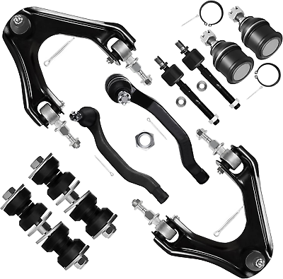 #ad 10Pcs Front Suspension Kit Upper Control Arm Inner Outer Tie Rod End Sway Bar Li $108.99