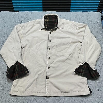 #ad Cactus Clothing Jacket Mens Large Tan Reversible Chore Utility Vintage 90s $62.99