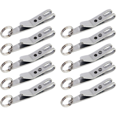 #ad 10PCS Mini Edc Gear Pocket Suspension Clip Hanger Tool Key Ring Keychain USA $11.85
