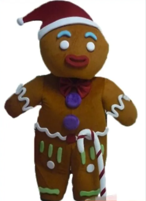 #ad NEW 6.6ft Custom Christmas Gingerbread Man Mascot Costume Adult Size Fancy Plush $207.98
