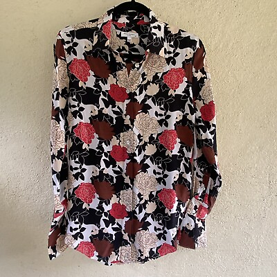 #ad NWT Equipment Femme Daphne Floral print Silk Blouse Size Small $59.00