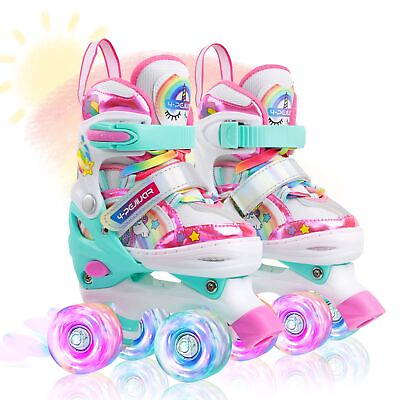 #ad Rainbow Unicorn Kids Roller Skates for Girls Boys Toddler Ages 3 64 Pejiijar ... $76.41
