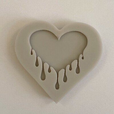 #ad MELTING HEART MOLD Valentines Day Cake Decoration Silicone Fondant Mold $6.99