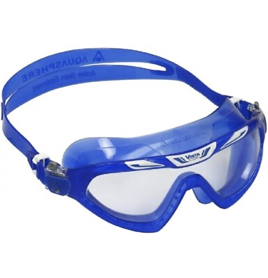 #ad Aqua Sphere Vista XP Swimming Goggle Blue Clear Lens Made In Italy $31.95