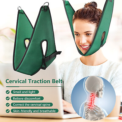 #ad New Adjustable Relaxation Cervical Traction Belt Head Neck Shoulder Pain Relief $8.99
