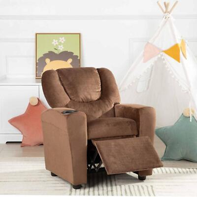 #ad Kids Recliner Game Armchair Children Seat Single Sofa with Footrest amp; Cup Holder $121.72