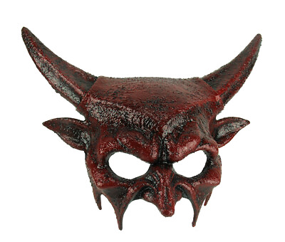 #ad Dark Demon Adult Halloween Red Horned Devil Mask $49.49