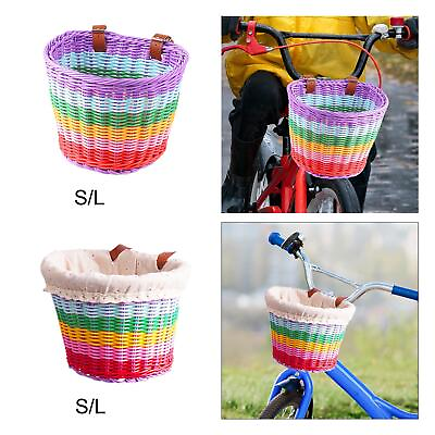 #ad Kids Bike Basket Rainbow Color Carrier Cycling Basket for Girls Boys Cycling $14.47