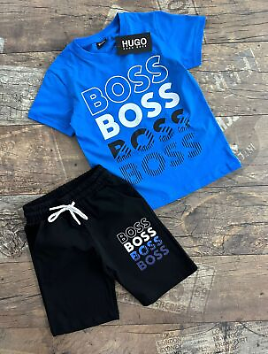 #ad NWT Hugo Boss Tshirt and short unisex set for kids $29.99