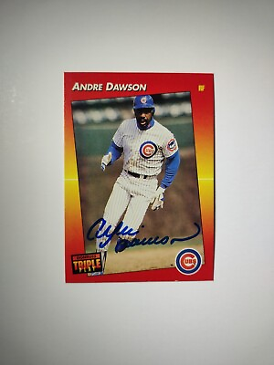 #ad Andre Dawson Autograph Signed Card 1992 Triple Play #174 Cubs $15.95