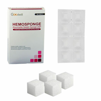#ad DENTAL HEMOSPONGE ABSORBABLE GELATIN SPONGE STERILE SPONGE #10x10x10mm... $14.80