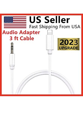 #ad 8 Pin to 3.5mm AUX Audio Car Adapter Cord For iPhone 14 13 12 11 Pro Max X XS XR $3.99