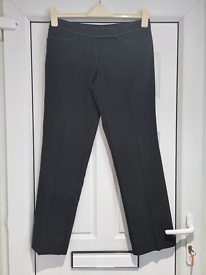 #ad Florence Fred Smart Black Trousers Low Rise Straight Leg Size 10 GC GBP 14.00