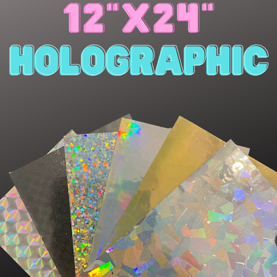 #ad 12quot;x24quot; Holographic Vinyl for Cricut® Permanent Adhesive Multiple Patterns $9.95