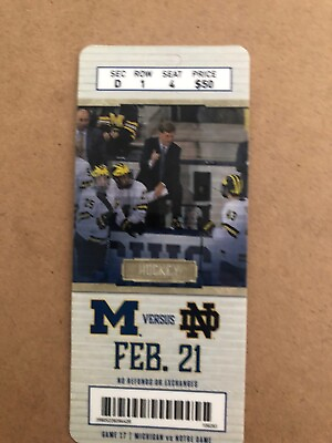 #ad 2019 2020 Michigan Wolverines vs Notre Dame Hockey Plastic Ticket Stub Friday $9.99