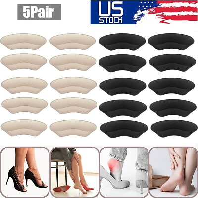 #ad 5Pairs Soft Fabric Shoe Pads Cushion Liner Grip Back Heel Inserts Insoles USA $9.35