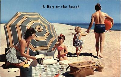 BristolRI A day at the beach Rhode Island Colourpicture Publishers Inc. Vintage $8.99
