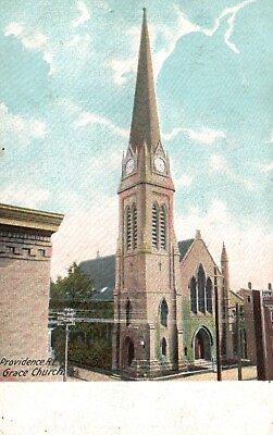 #ad Postcard RI Providence Rhode Island Grace Church 1906 UDB Vintage PC f9069 $3.00