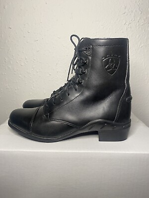 #ad Ariat Womens 7 Black Leather Lace Up Paddock Advanced Torque Ankle Boots Shoes $45.00